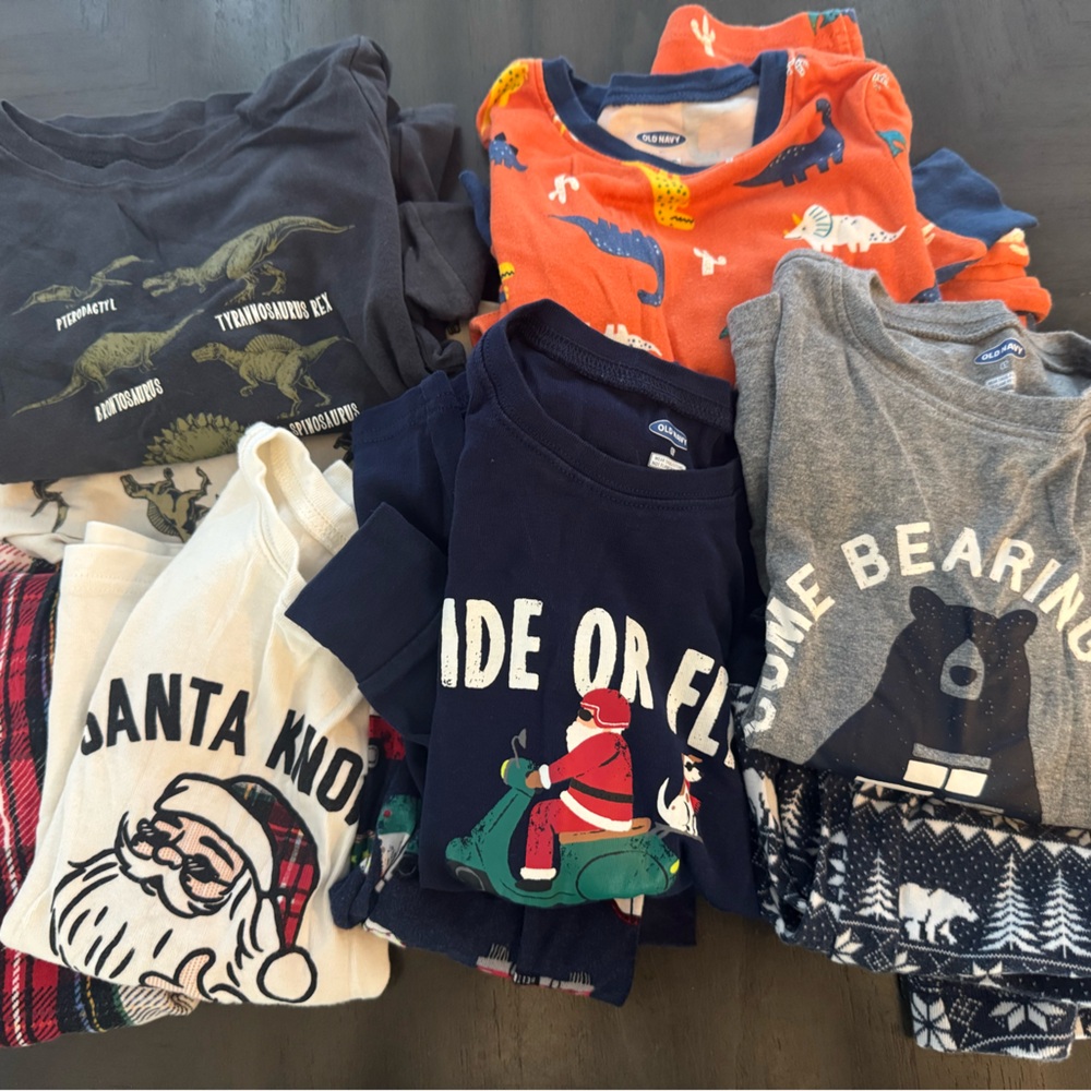Lot of 5 Old Navy Kids Pajama Set - Blue, Orange, Gray, White